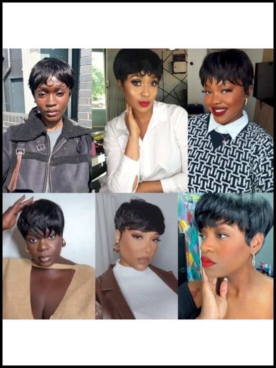 Pixie Cut Wig Human Hair Short Curly Glueless Full Machine Made
